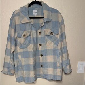 Kensie Blue and Cream flannel‎ Jacket
